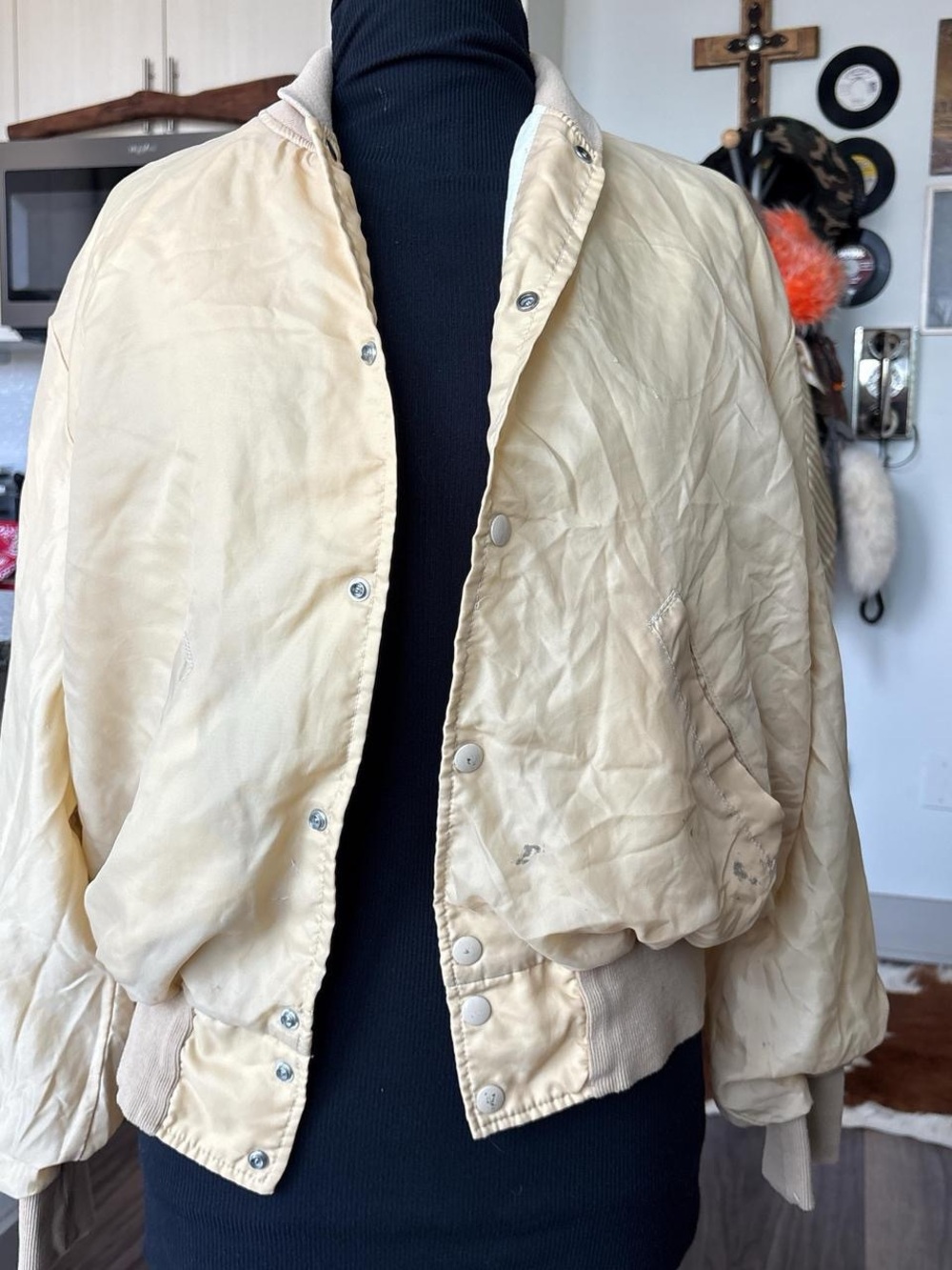 Holloway Cream Bomber Jacket